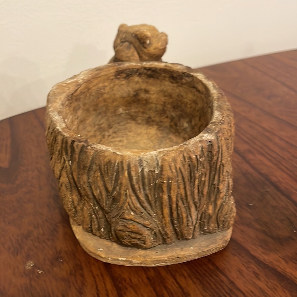 Vintage 70s Woodland Whimsical Friendly Bear Planter - Picture 6 of 12